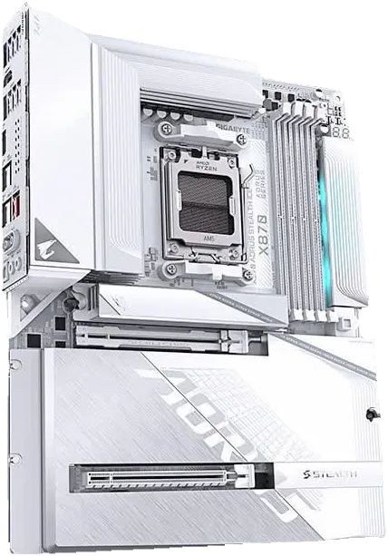 技嘉 冰雕X870 AORUS STEALTH ICE WIFI7背插DDR5