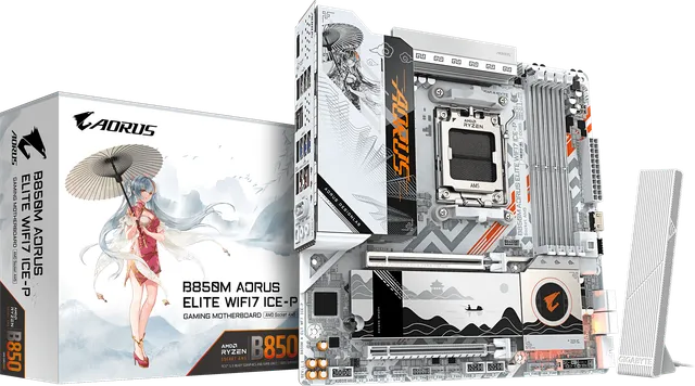 技嘉 雕妹B850M AORUS ELITE WIFI7 ICE-P DDR5