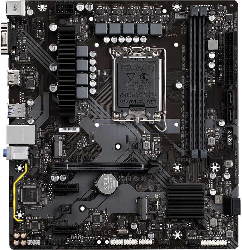 技嘉 超耐久 B760M D2H DDR4