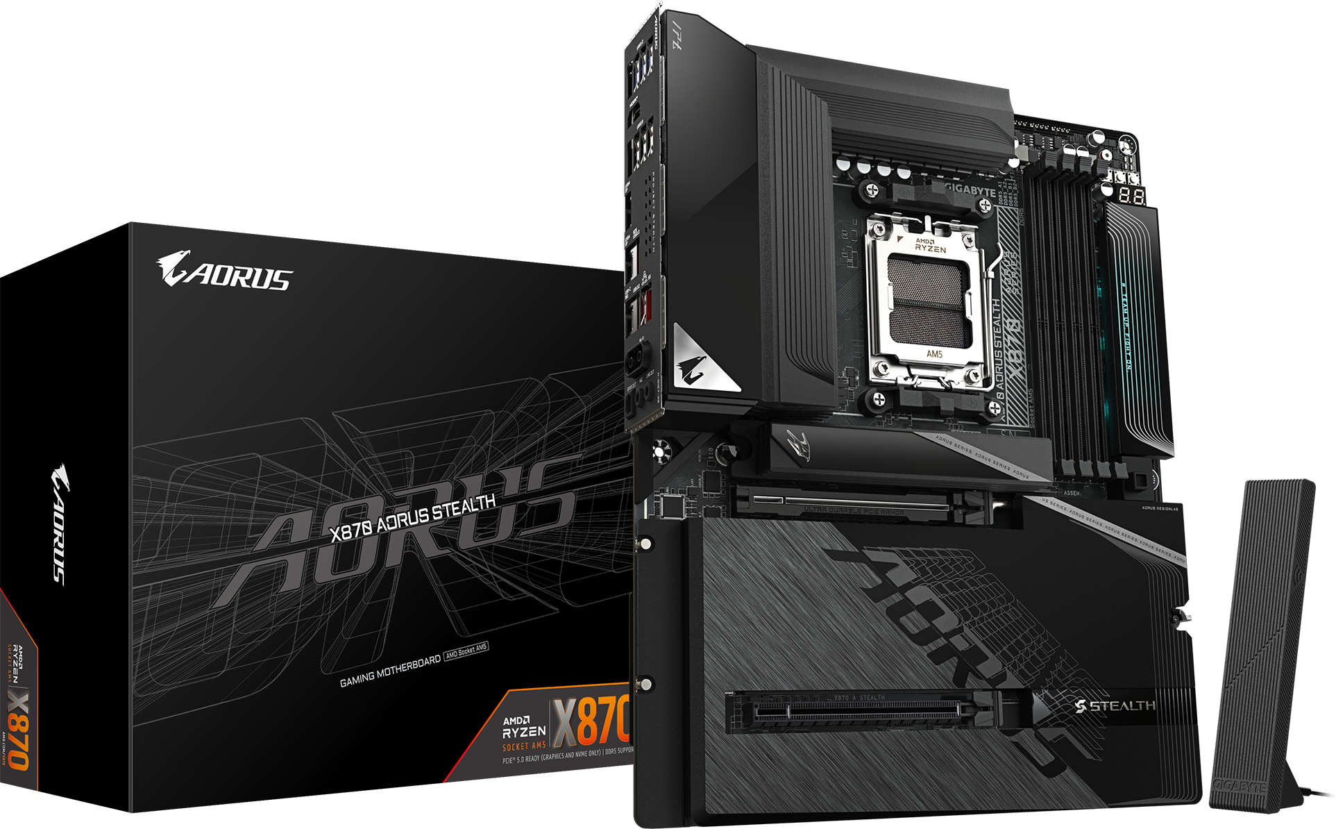 技嘉 小雕X870 AORUS STEALTH背插DDR5