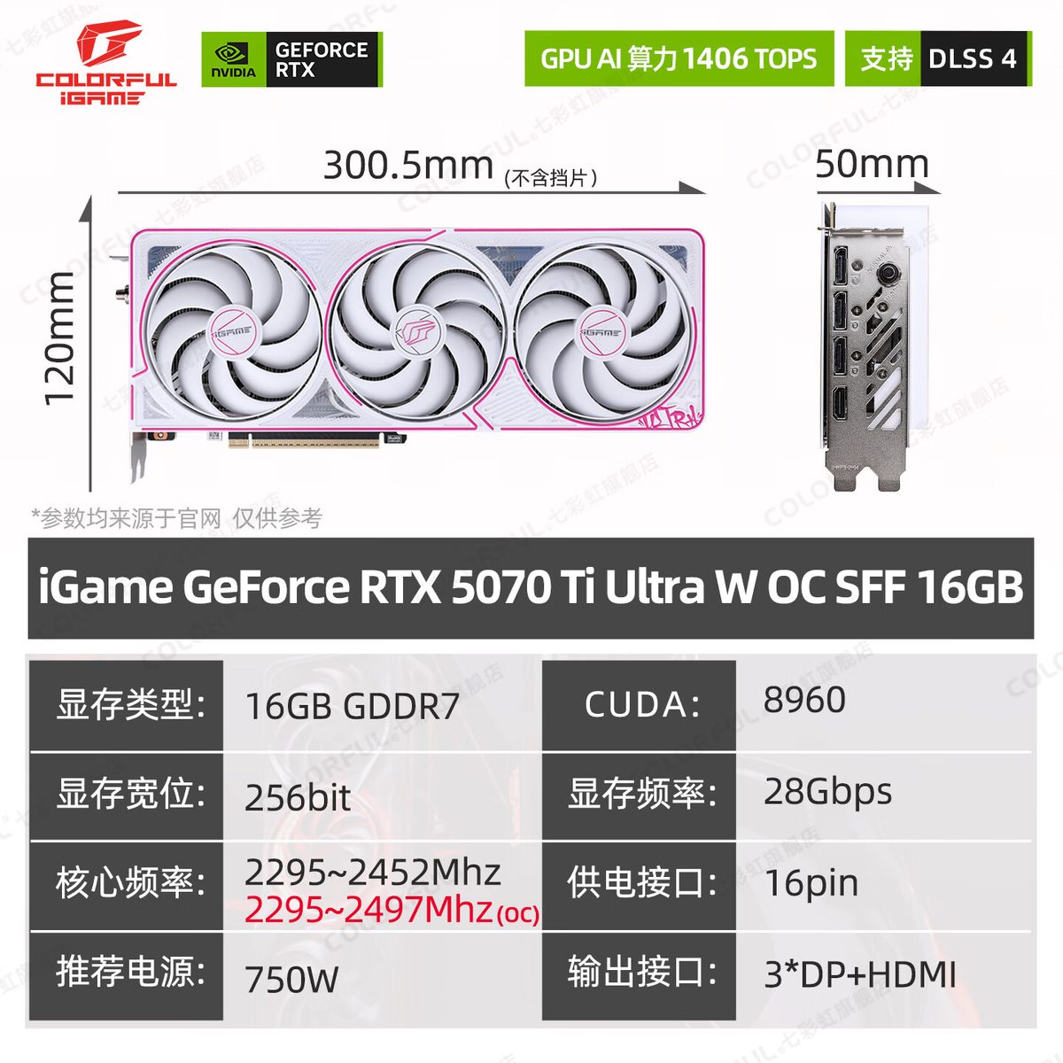 七彩虹 iGame Ultra iGame GeForce RTX 5070 Ti Ultra W OC 16GB 图片 2