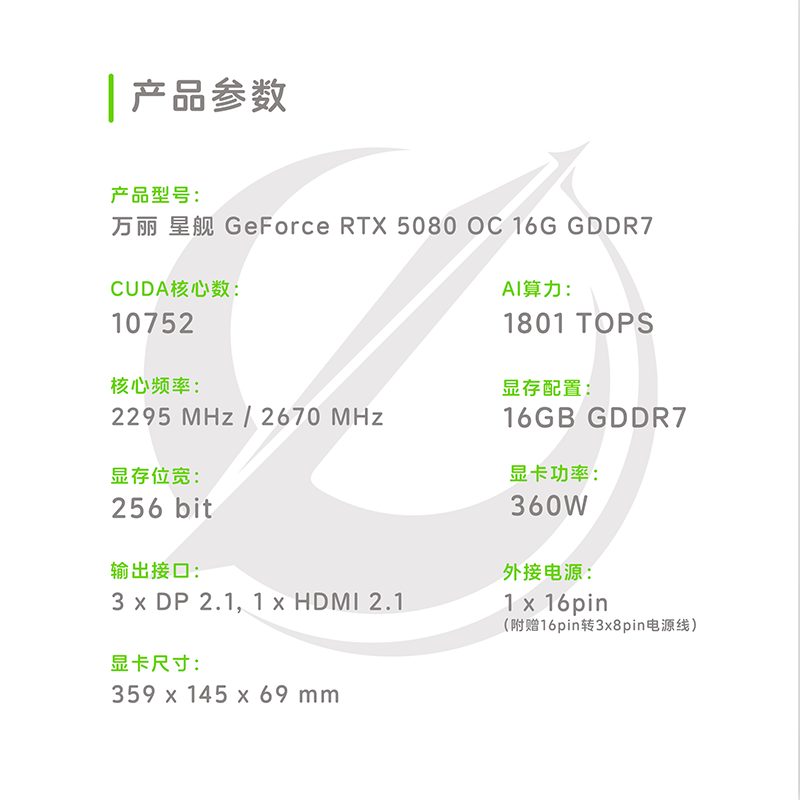 万丽 万丽 白星舰 5080 OC 16GB GDDR7 图片 2
