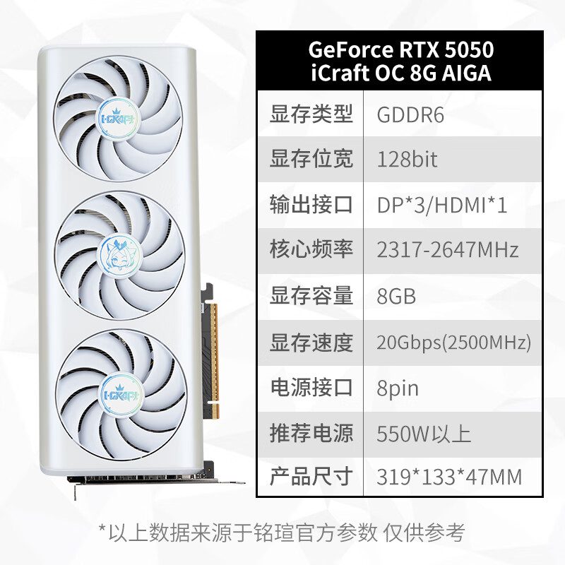 铭瑄 iCraft GeForce RTX 5050 iCraft OC8G 瑷珈 T0 图片 2