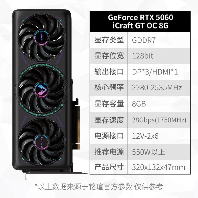 铭瑄 iCraft GeForce RTX 5060 iCraft GT OC8G T0 图片 2