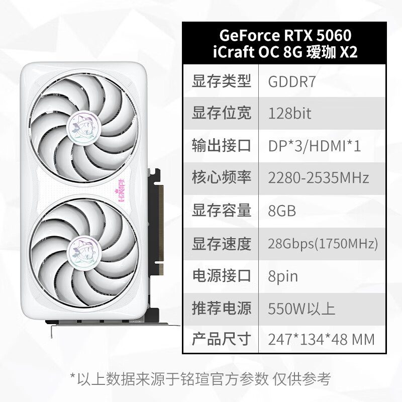 铭瑄 iCraft GeForce RTX 5060 iCraft OC8G 瑷珈X2 T0 图片 2