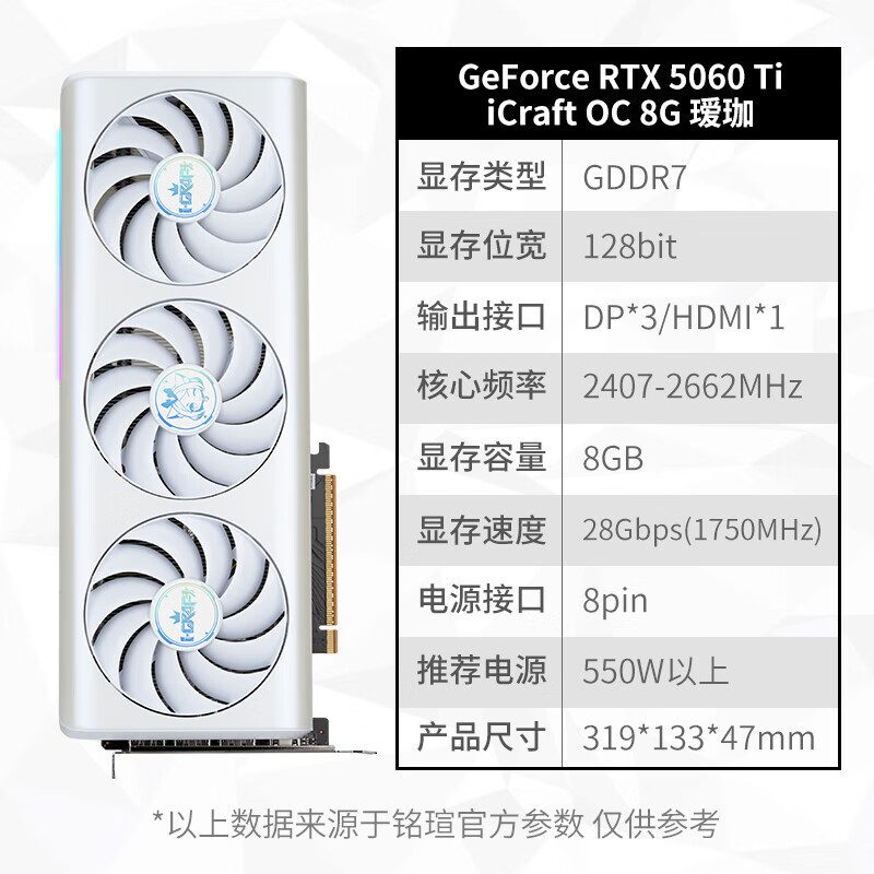 铭瑄 iCraft GeForce RTX 5060 Ti iCraft OC8G 瑷珈 T0 图片 2